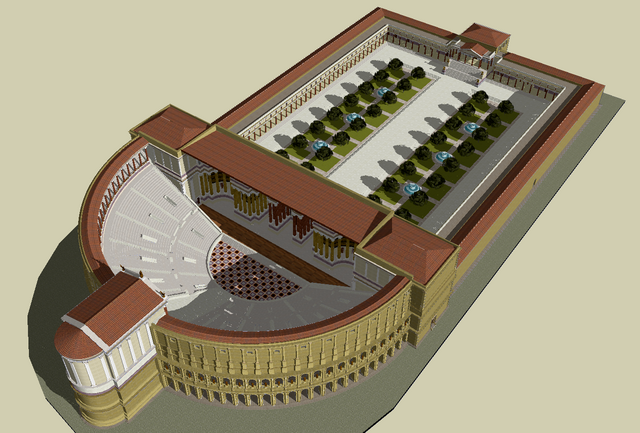 Recreación do Teatro de Pompeio