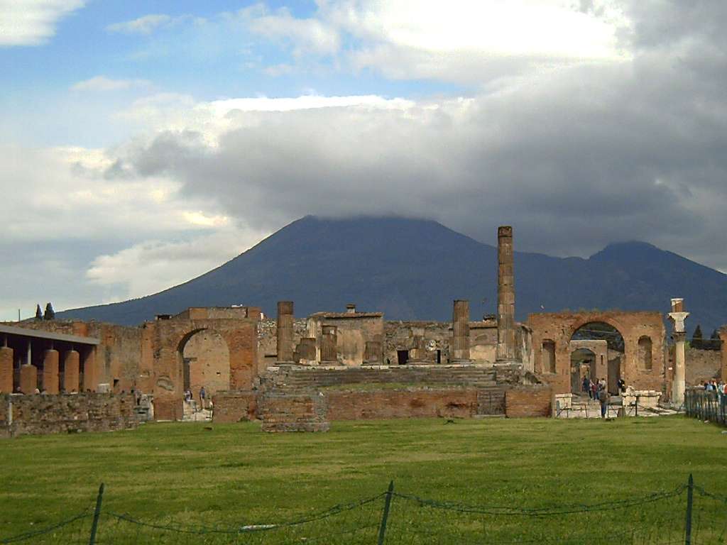 Vista de Pompeia e o Vesubio