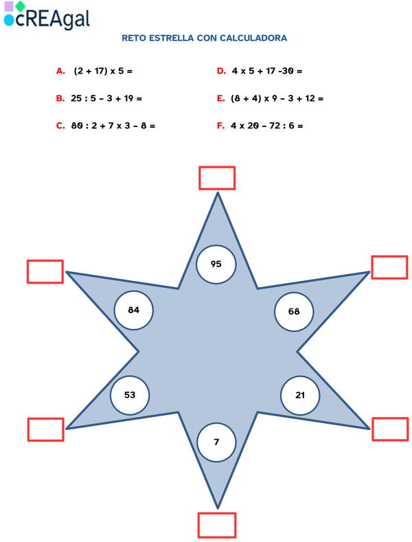 Documento de trabajo: La estrella con calculadora