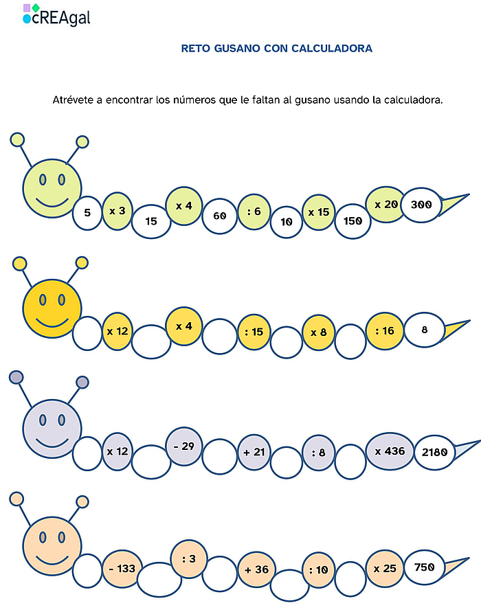 Documento de trabajo: Reto de gusano con calculadora