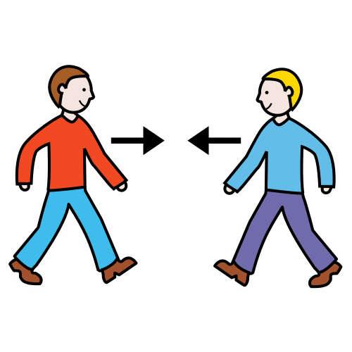 Dos personas acercándose