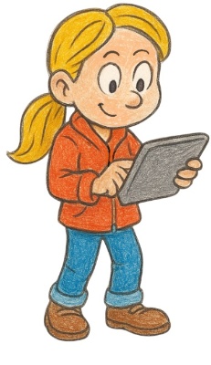 Exploradora cuaderno a la izquierda