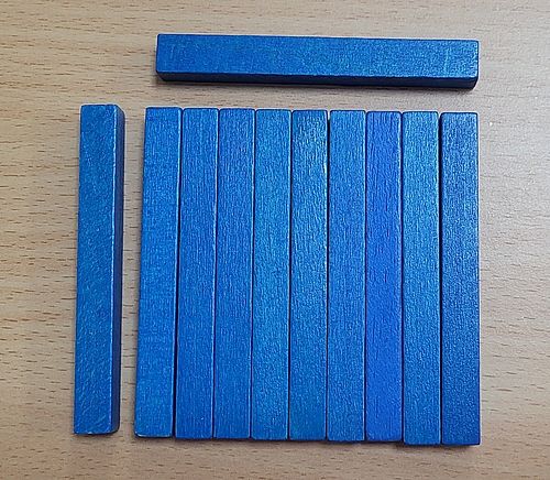 Multiplicación 9x9=81 hecha con regletas