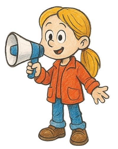 Profesora con megáfono