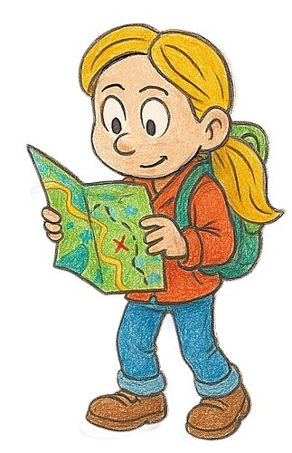 Chica con un mapa en la mano