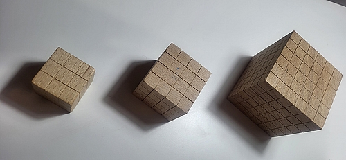 Bloques representando números cúbicos