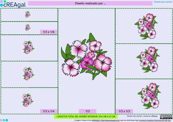 Ejemplo del diseño del mantel en A3