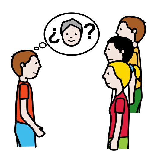 Grupo de cuatro personas decidiendo