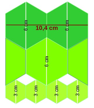 Dibujo con las formas y las medidas de la base del bote múltiple