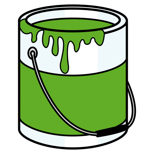 Bote de pintura verde