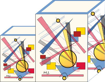 Bote modelo doble con creación propia estilo Kandinsky
