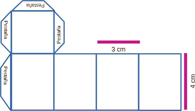 Desarrollo plano del bote escalado