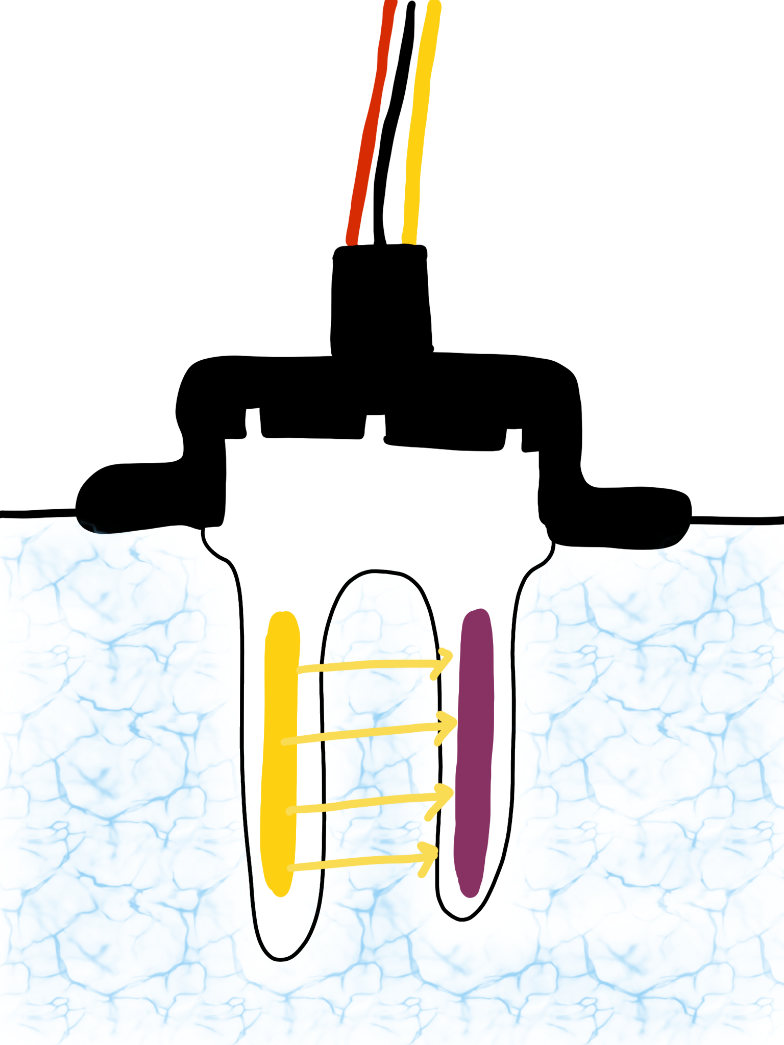 Sensor funcionando con auga clara