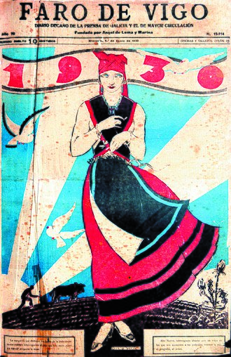 Portada histórica do Faro de Vigo do 1 de xaneiro de 1930