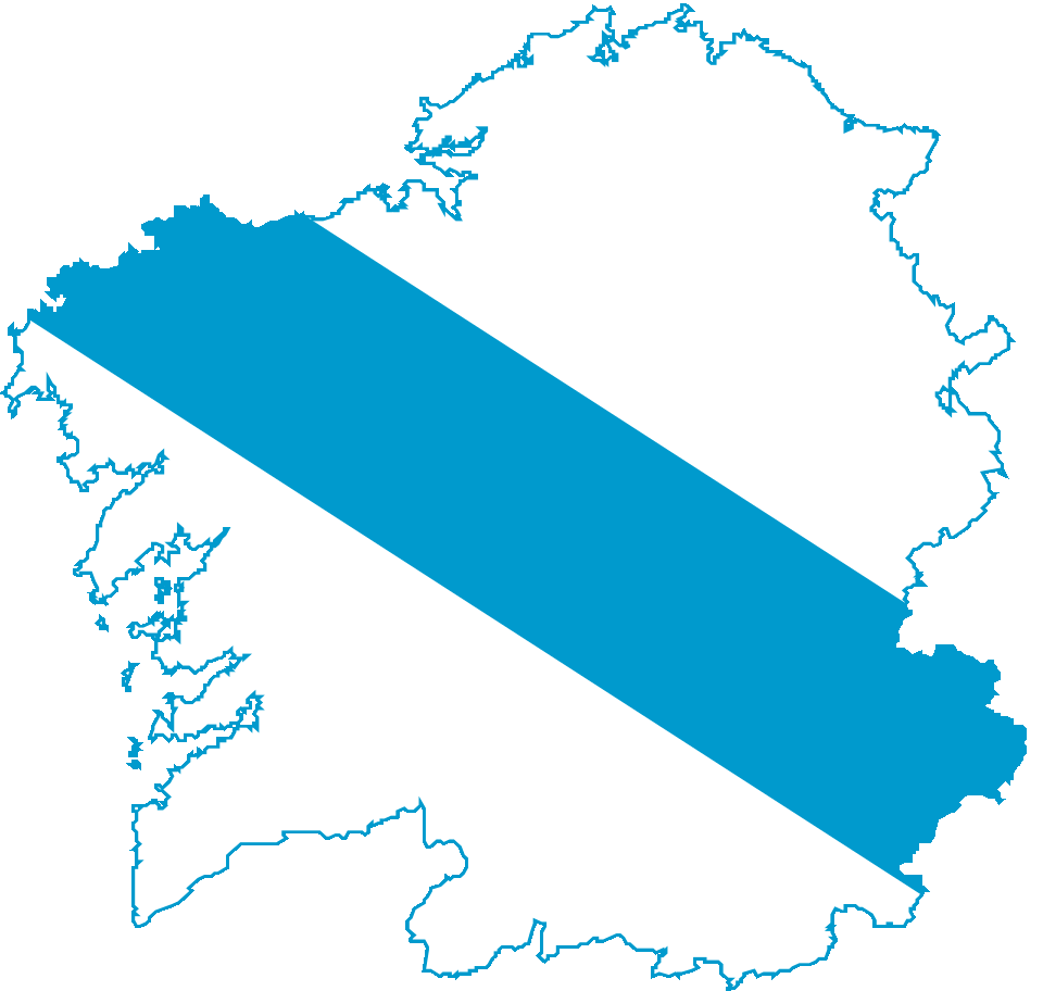 Animación na que sobre o mapa de Galicia e a banda azul da bandeira aparecen as letras de alimentos de Galicia