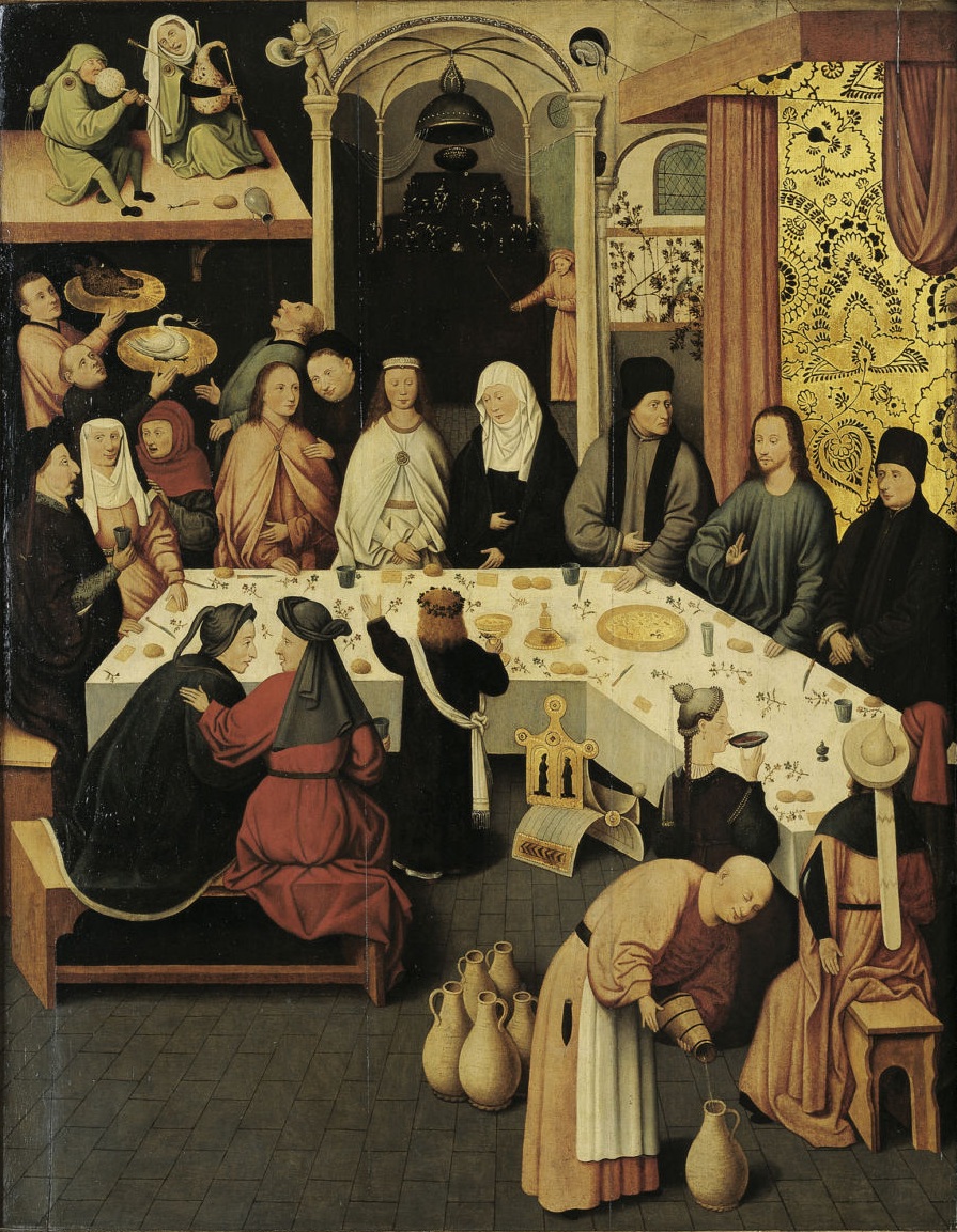 Banquete onde se ve a mesa coa comida nunha voda