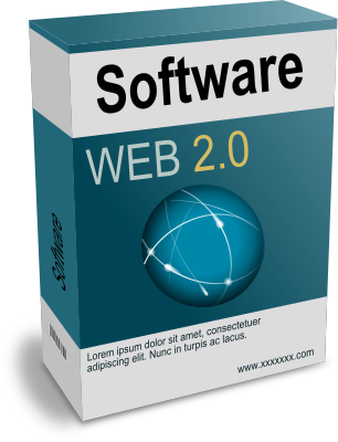Caixa de software cun navegador web
