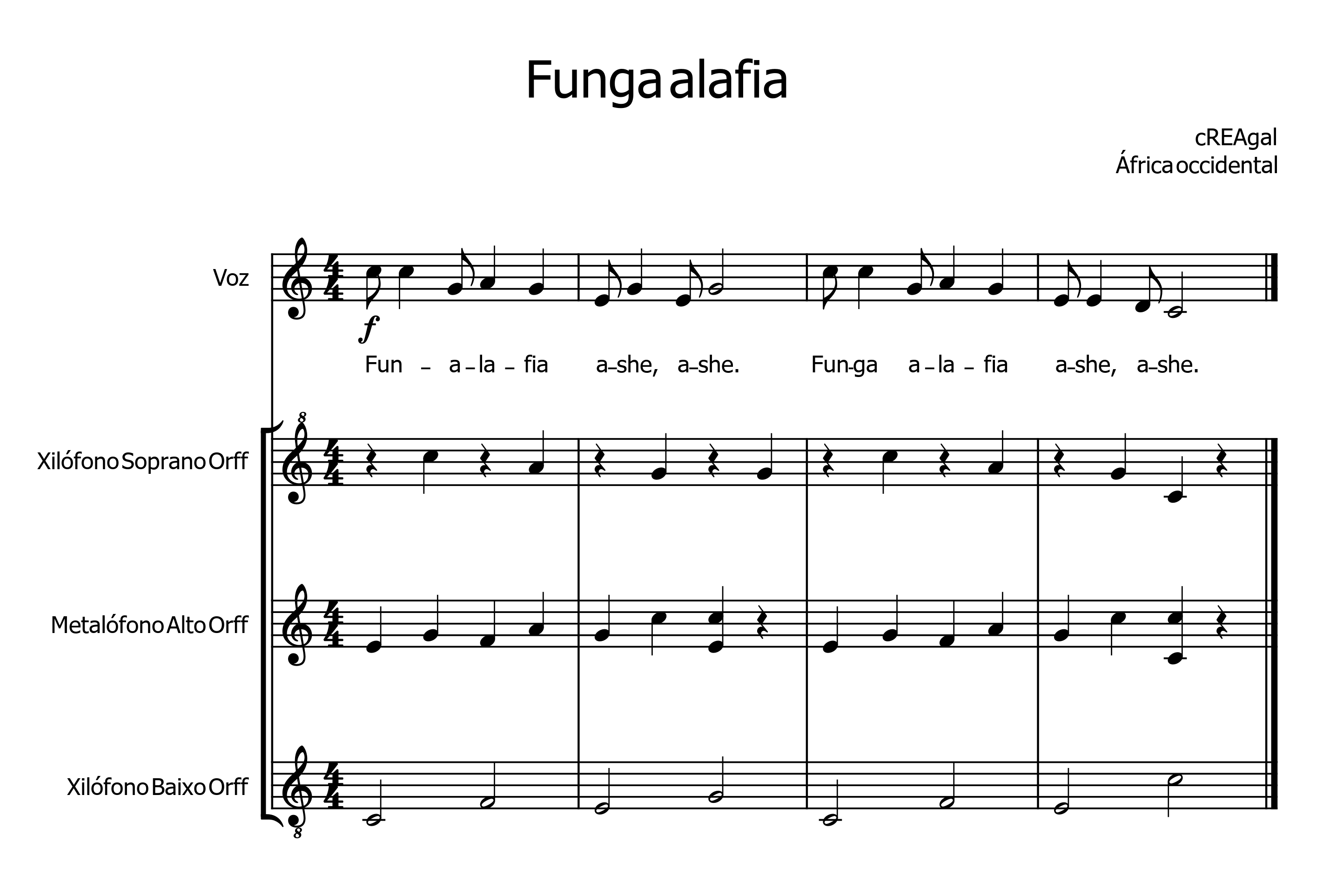 Partitura de Funga alafia