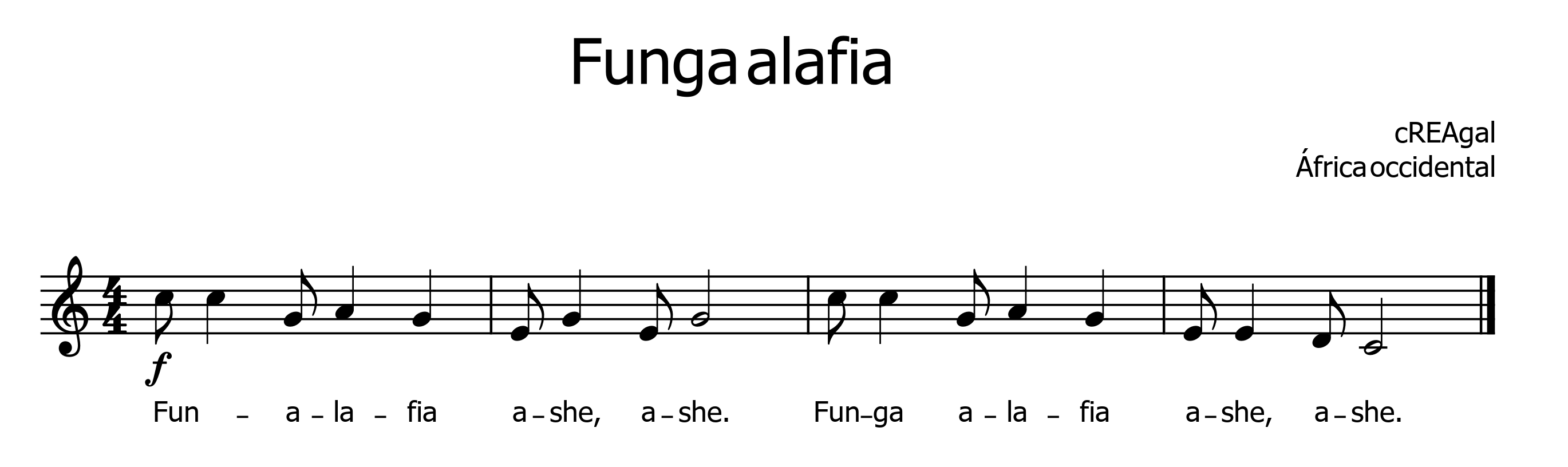 Partitura de Funga alafia