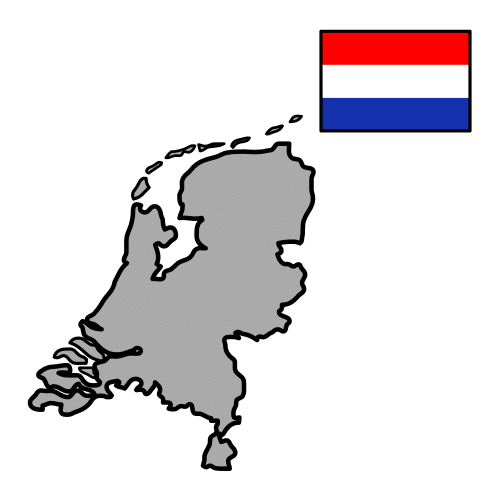 Mapa e bandeira de Holanda