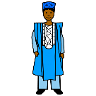 Persoa vestida con roupa africana