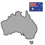 Mapa e bandeira de Australia