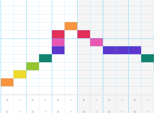 Envorcado pantalla Chrome Music Lab – Song Maker (Google) A imaxe mostra un contorno melódico