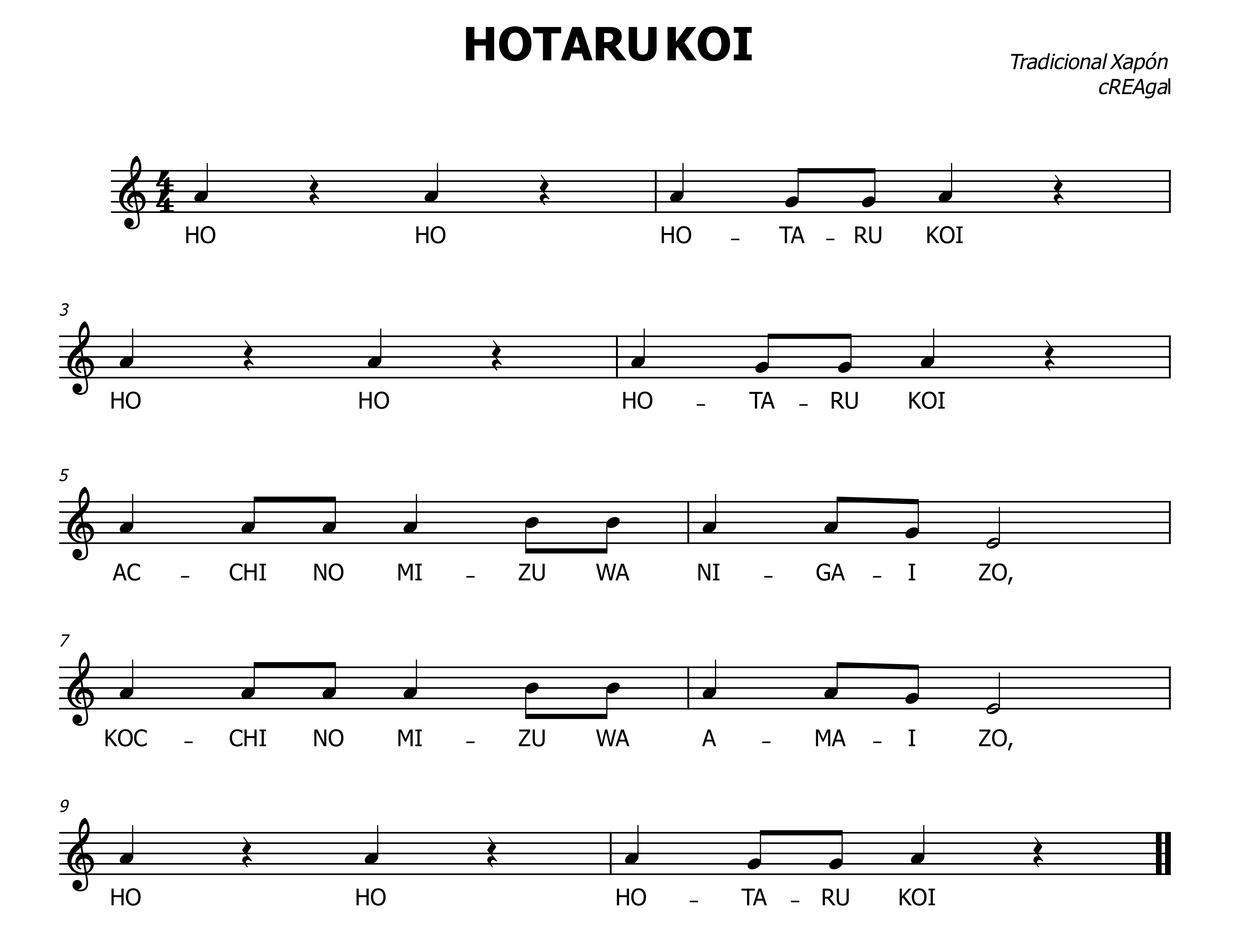Partitura Hotaru koi