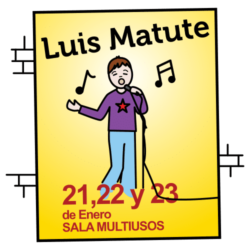 Cartel con un chico cantando
