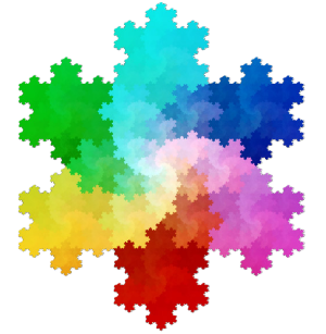 Fractal en Curva de Koch en colores
