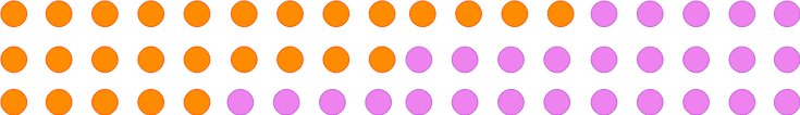 Conjunto de puntos formando un patrón de progresión aritmética