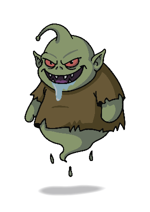 Un monstro feo con cara de malvado