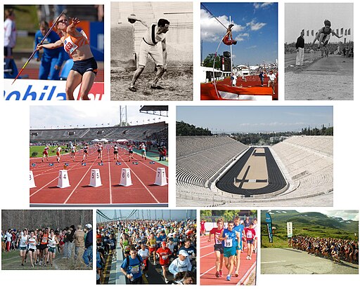 Imaxe con varias probas de atletismo.