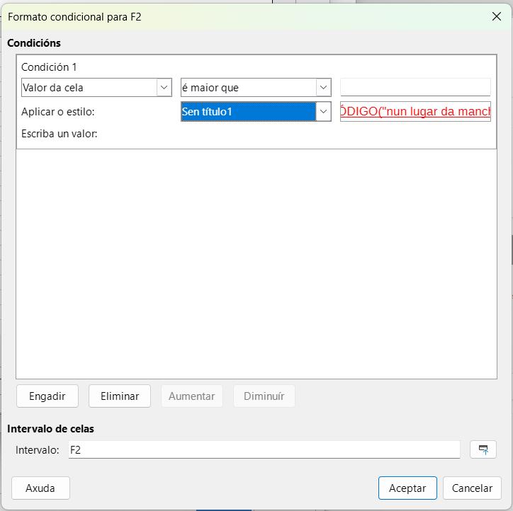 Imaxe do menú para o formato condicional