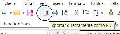 Imaxe da icona de exportación a PDF
