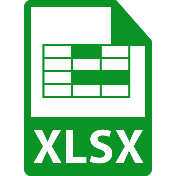 Símbolo dun ficheiro XLSX