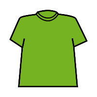 Pictograma dunha camiseta de cor verde.