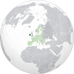 Localización Localización de Irlanda no mapa