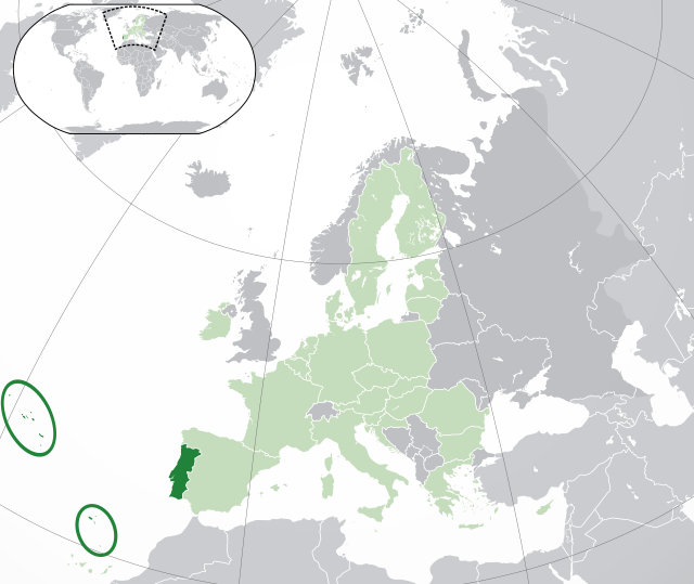 Mapa de Portugal Imaxe que amosa a localización de Portugal