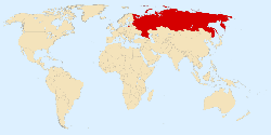 Imaxe que amosa onde se localiza Rusia
