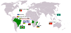 Mapa da lusofonía Mapa que amosa os países lusófonos