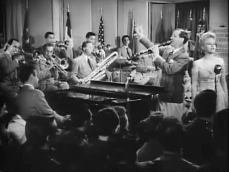 Benny Goodman e a súa big band nunha actuación.
