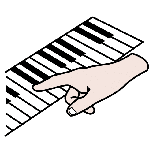 Pictograma dunha man tocando unha tecla dun teclado
