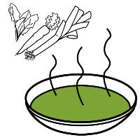 Crema de verdura (Arasaac) Plato de crema de verduras.