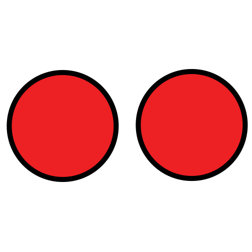 Dos círculos rojos iguales.