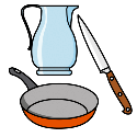 Pictograma de Arasaac: utensilios de cocina.