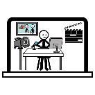 PIctograma de clase de audiovisuais.
