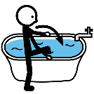Pictograma de entrar na bañeira.