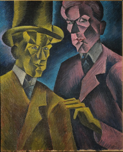 Pintura de un hombre y su doble.