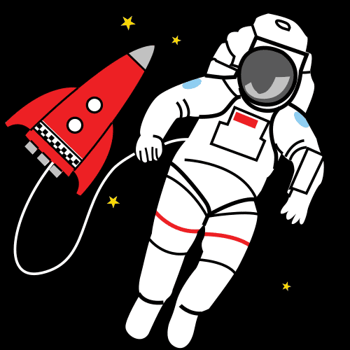 Astronauta en el espacio enganchado a una nave